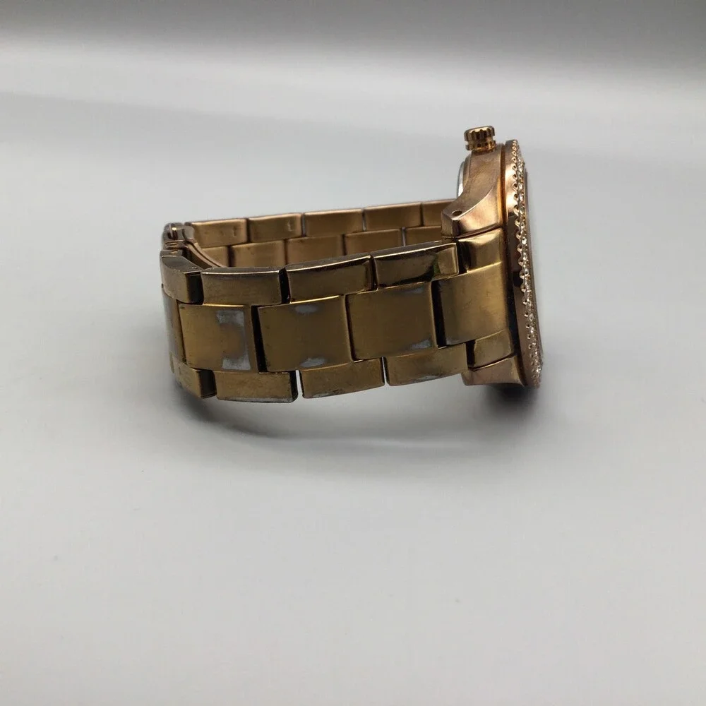 Fossil Watch Womens 38mm Gold Tone Stainless Steel ES3003 Day Date New Battery